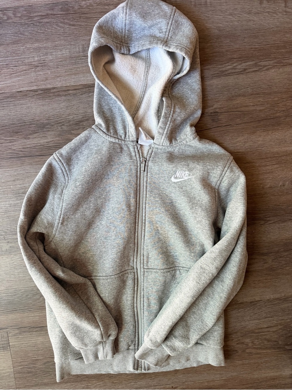 Nike Kids Light Gray Full-Zip Hoodie Jacket